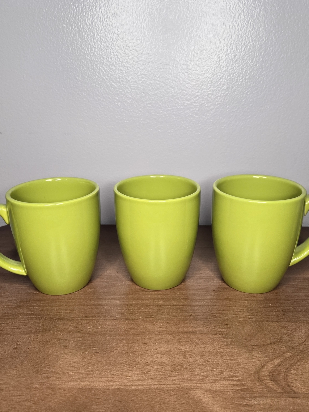 Set 3 Corning Corelle Coordinates Stoneware Chartreuse Lime Green Mugs Cups